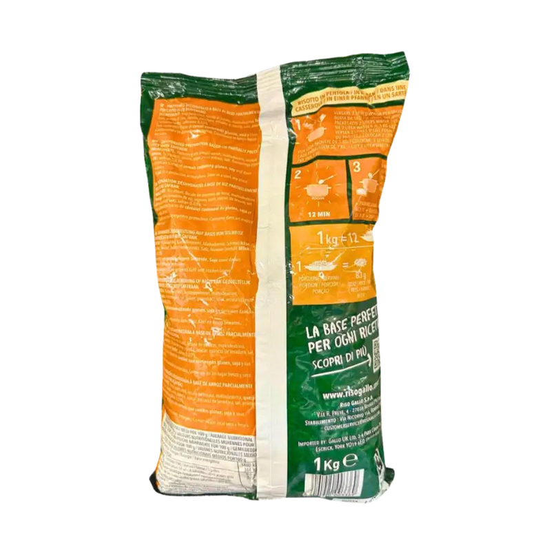 Riz au Safran Gallo 2kg - informations nutritionnelles et mode d'emploi - face arriĂšre