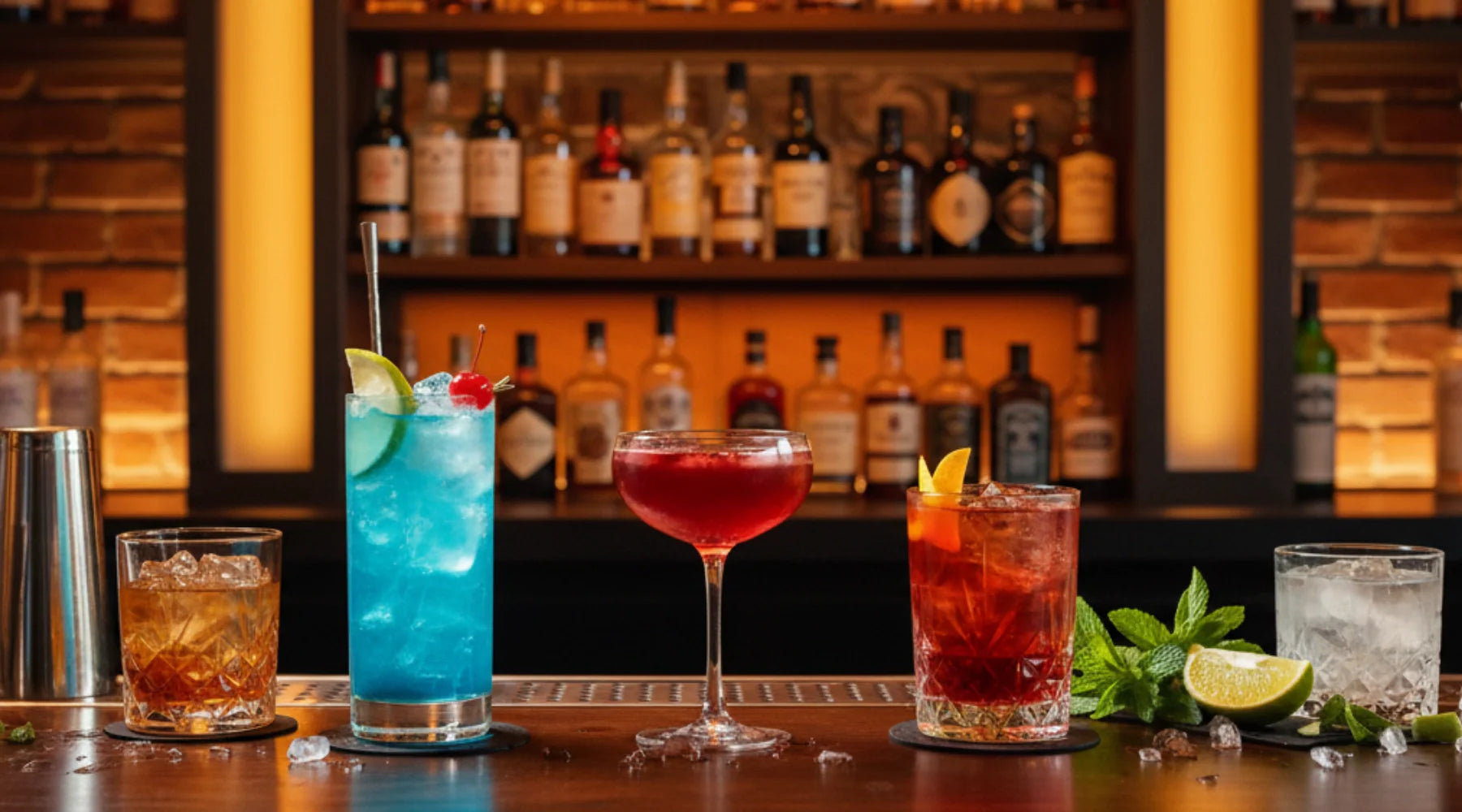 Sélection de spiritueux et liqueurs italiennes EasyGusto présentés sur un fond clair — Bottega, Morelli, Italicus et autres trésors de la gastronomie italienne.