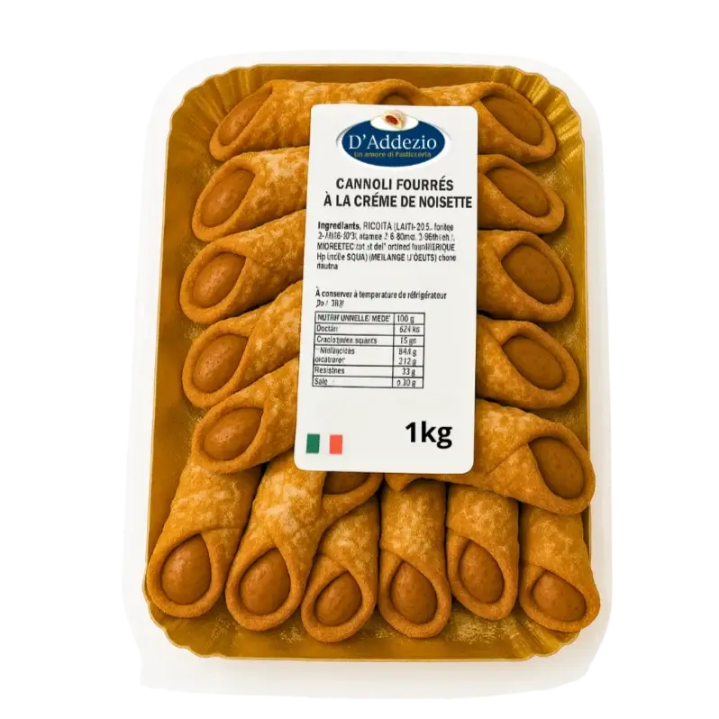 Sicilian Hazelnut Cannoli – Italian Pastry – D'Addezio – 1 kg