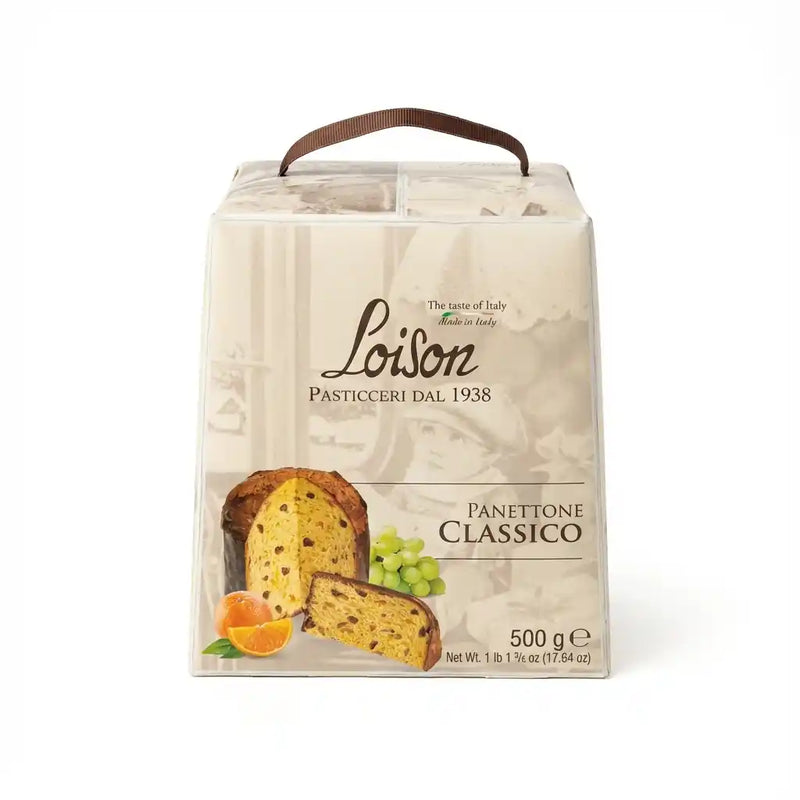 Panettone Classico Loison 500g – traditional Italian brioche with candied fruits in its vintage packaging