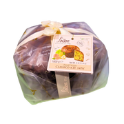 Panettone Classico Loison 1kg en emballage cadeau avec étiquette montrant le gâteau traditionnel italien.