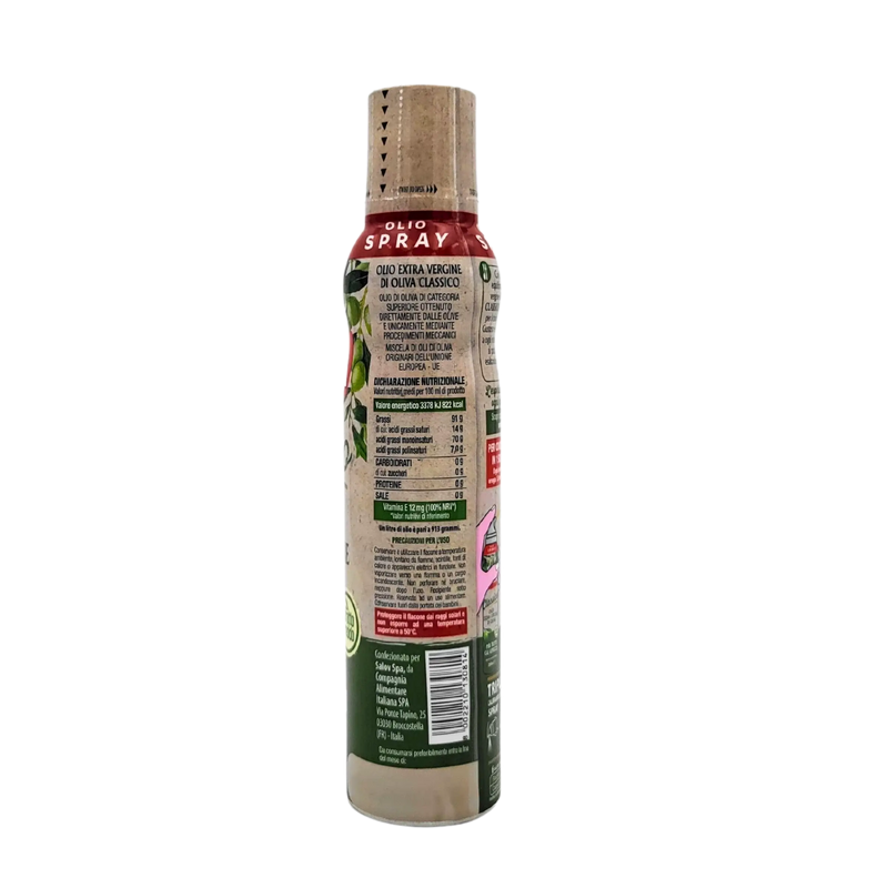Valeurs nutritionnelles de l'huile d'olive extra vierge en spray Sagra 200ml - Riche en acides gras essentiels
