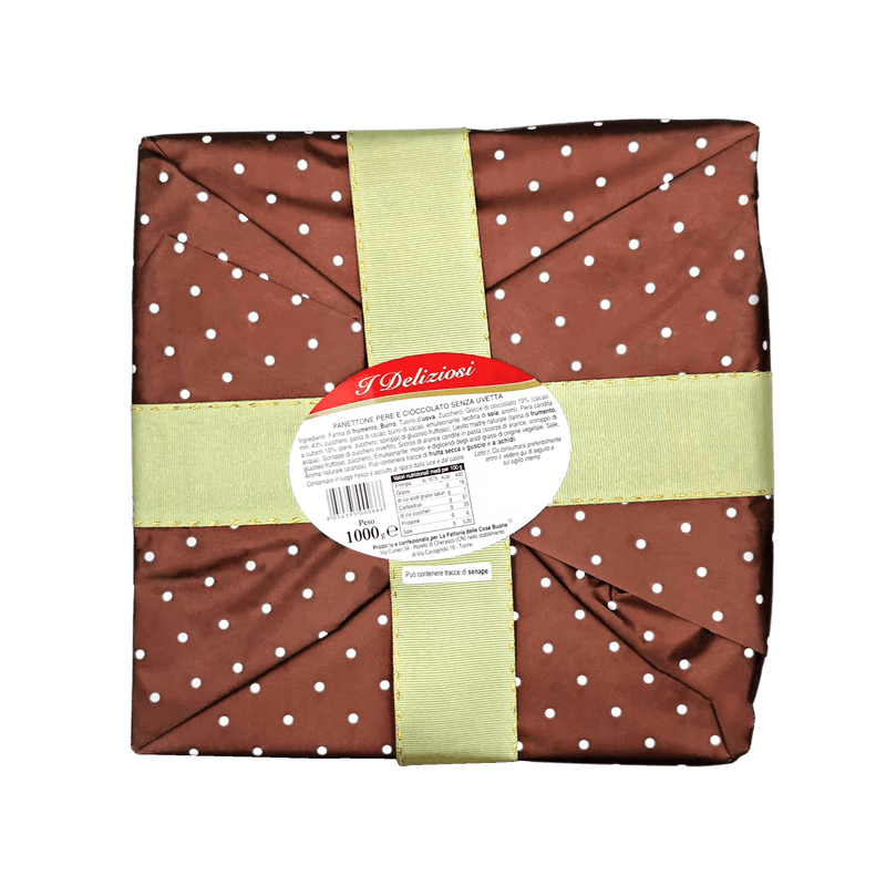 Panettone chocolat et poire La Fattoria Delle Cose Buone 1kg importé d'Italie pour les fêtes