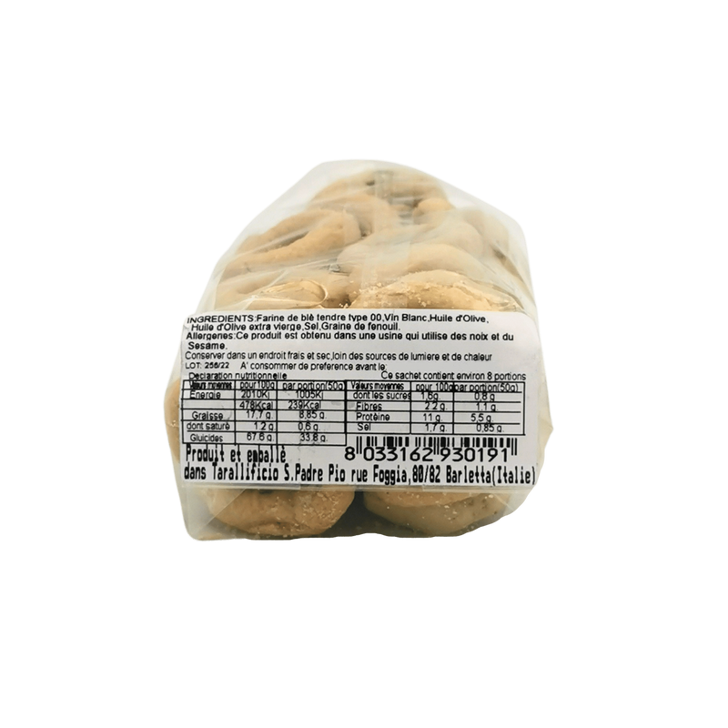 Taralli Cracker Rounds Without Yeast San Padre Pio 250g