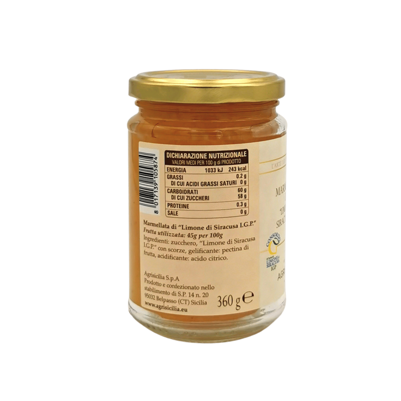 Artisanal Lemon Marmalade from Syracuse I.G.P 360g - Authentic Taste of Sicily | Agrisicilia