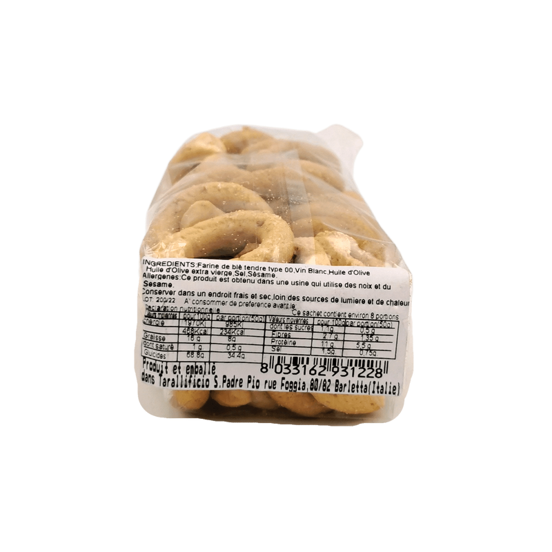 Taralli Cracker Rounds Without Yeast San Padre Pio 250g